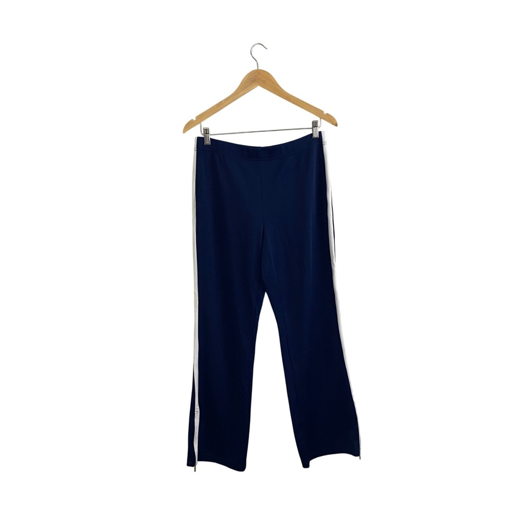 Lauren Ralph Lauren Vintage Track Pants S Blue White Stripe Zipper Hem Retro
